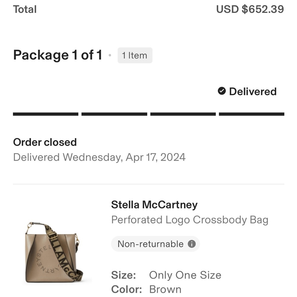 Stella McCartney Beige Shoulder Bag with Black Strap - Picture 14 of 14